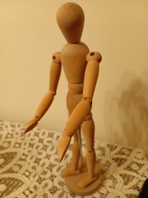 Wooden figure like new with base and movable parts