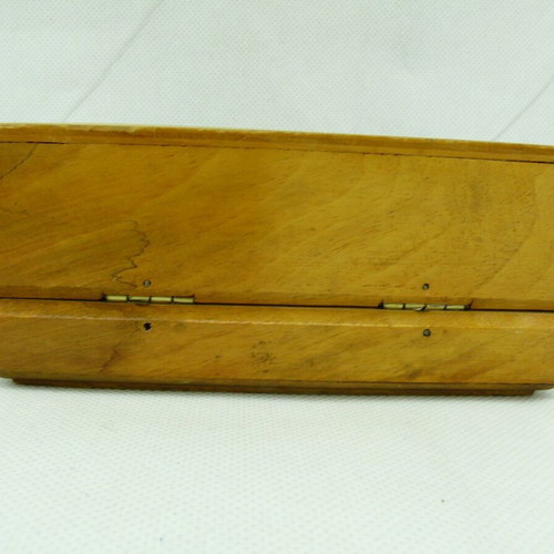 Old wooden jewelry box used, brown