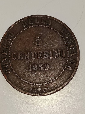 Τοσκάνη 5 Centesimi 1859 νόμισμα σαν καινούργιο