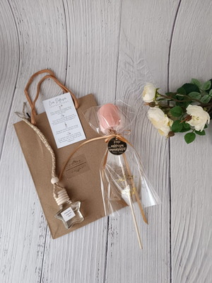 Aromatic Wax Rose and Car Diffuser Gift Set for Kindergarten Teacher
