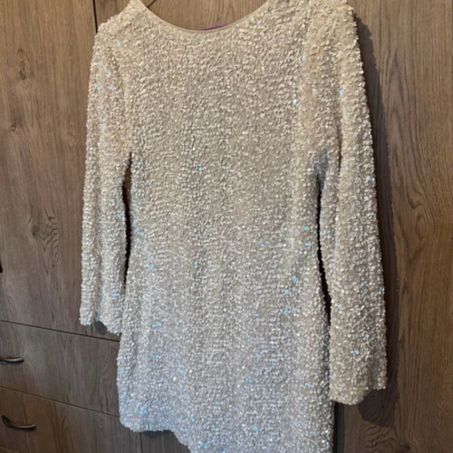 H&M evening dress like new, white and beige, size M