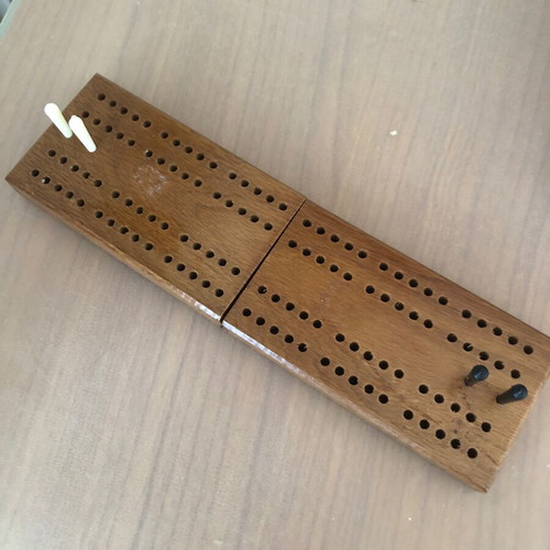 Folding cribbage board vintage game