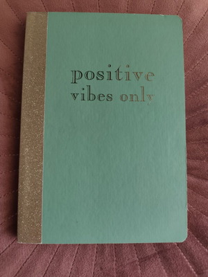 Notebook Positive Vibes Only new, minimal design, green with gold details