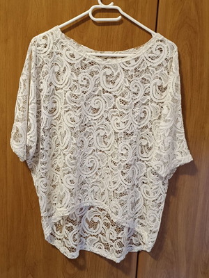 Blouse set like new, 2 pieces, beige and white