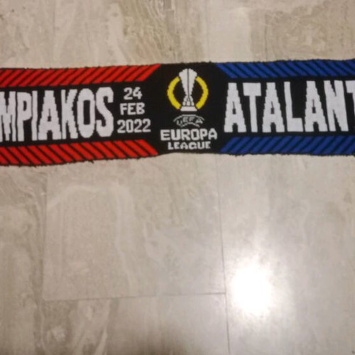 Olympiakos Atalanta Europa League 2022 single-sided knitted scarf like new