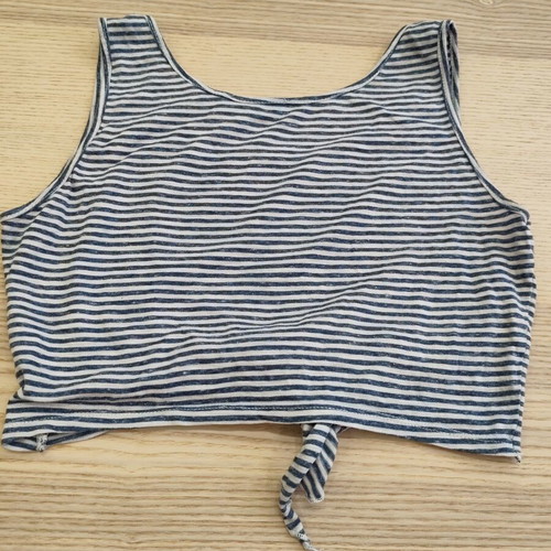 Celestino striped crop top M/L, white and blue