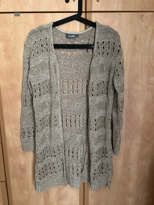 Cardigan with gold thread new, size M, sand color