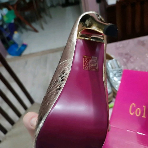 Gold Peep-Toe Pumps New Size 37-37.5