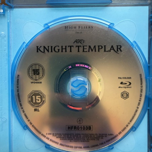 Arn Knight Templar Blu-ray like new with English subtitles
