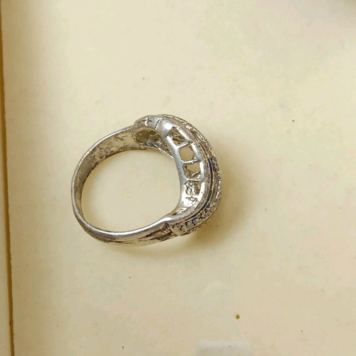 Vintage 925 Silver Ring with Enamel from the 70s like new