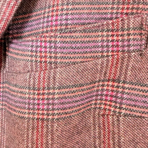 Manila Grace women's blazer size 46, like new, burgundy plaid with satin lining