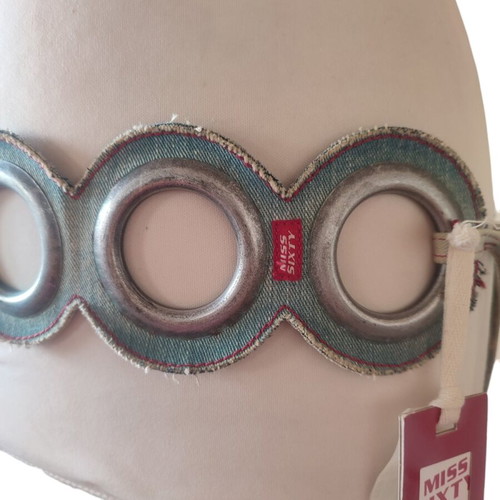 Ζώνη Miss Sixty vintage denim με μεταλλικούς κρίκους και ρυθμιζόμενο μήκος, καινούργια