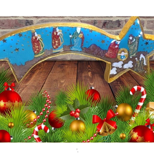 Handmade Christmas Nativity Scene The Birth of Christ with LED Lighting