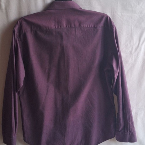 Portobello's XXL Burgundy Cotton Micro Pattern Shirt