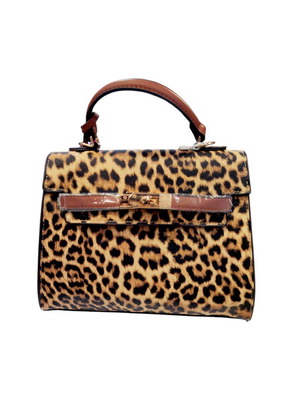 Animal print handbag new, black and brown