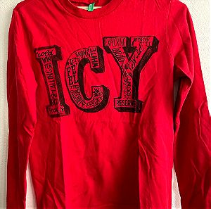 BENETTON long sleeve t-shirt ICY motif age 10-11