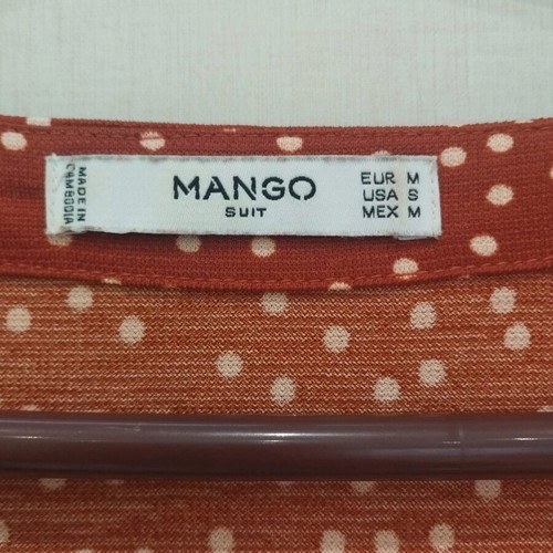 Mango polka dot dress like new, orange-brick color