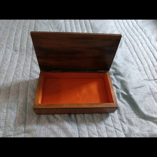 Vintage wooden box used with carved patterns