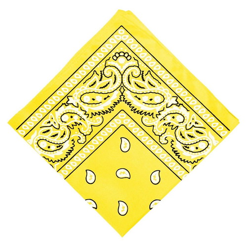 Bandana hip hop scarf yellow cotton 55x55 cm new