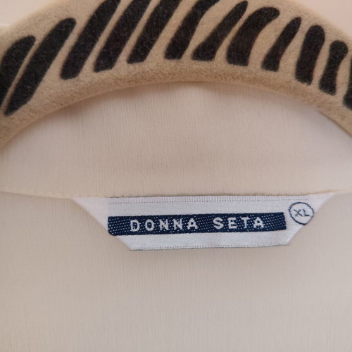 Donna silk semi-transparent cream shirt XL