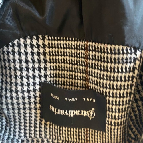 Stradivarius checked coat like new, black and beige
