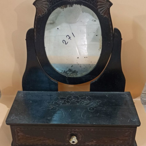 Prewar small dressing table used with carved design