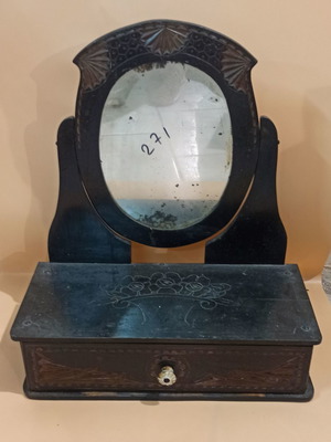 Prewar small dressing table used with carved design