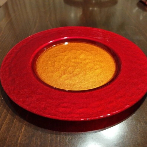 Decorative glass platter like new