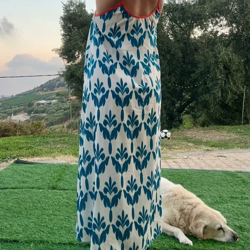 Karavan Tati dress, white and blue