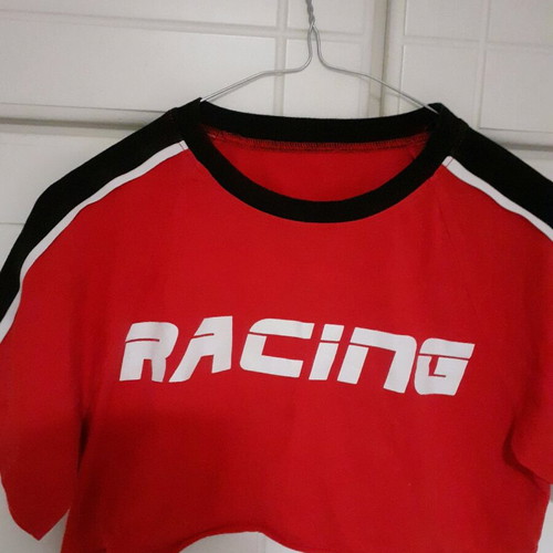 T-shirt short red with white letters like new