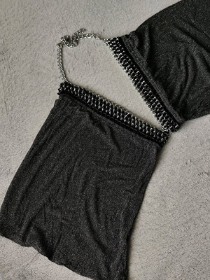 Sleeves for evening wear like new, black and silver
