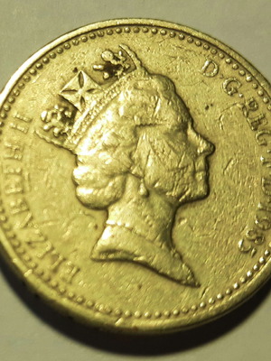 British coins used, 3 pieces with Elizabeth 1975-1994