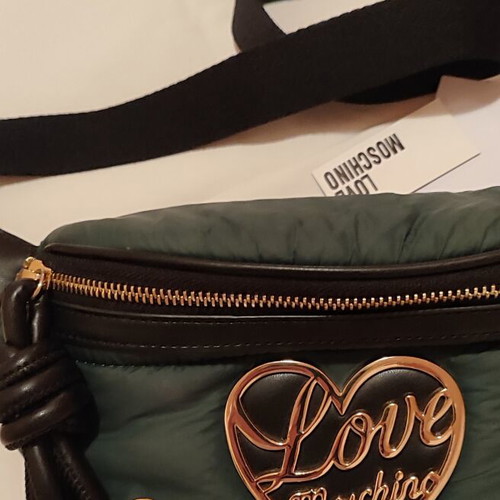 Love Moschino Quilted Nylon Fanny Pack new, dark green