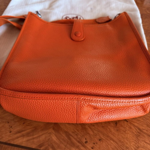 Hermès Evelyne PM Orange Clémence Leather Crossbody Bag