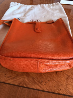 Hermès Evelyne PM Orange Clémence Leather Crossbody Bag