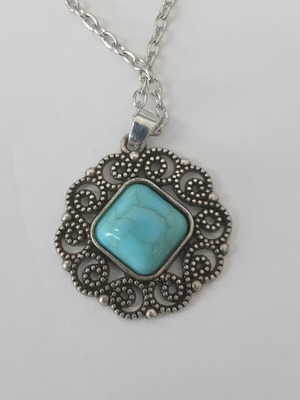 Chain silver color with pendant decor new