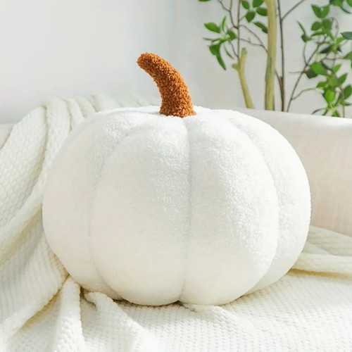 White Soft Pumpkin Decorative Pillow