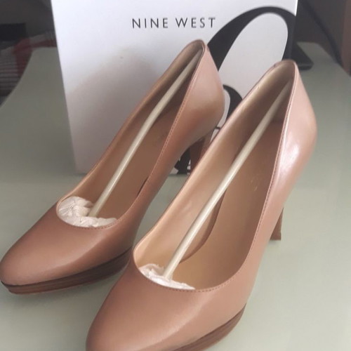Nine West women's leather pumps used, beige-pink, size 37