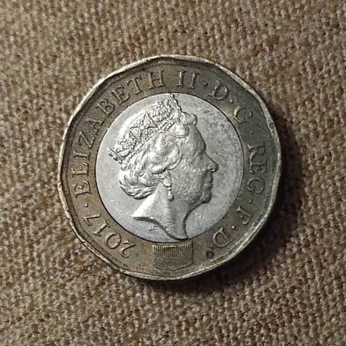 United Kingdom 1 Pound Coin 2017 used, Queen Elizabeth
