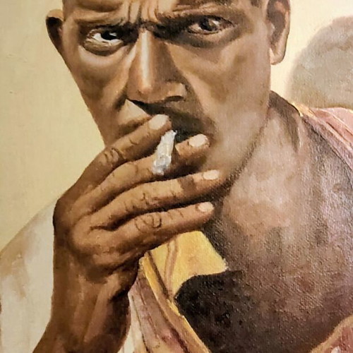 Authentic unique oil painting on wood like new