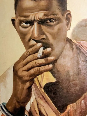 Authentic unique oil painting on wood like new