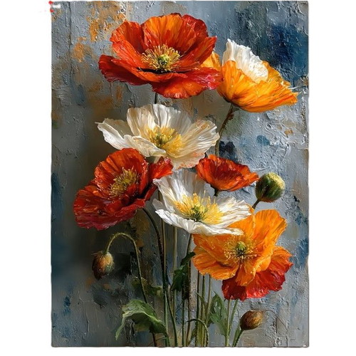 Art print on canvas bright poppies 30.48×40.64 cm new