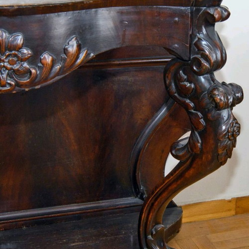 Antique console used with reconstructed mirrors