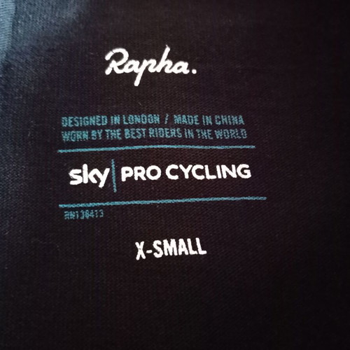 Rapha Sky Pro Cycling Pinarello Jersey Size XS like new, 100% cotton
