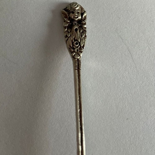 Silver 835 demitasse spoon used with cherub handle
