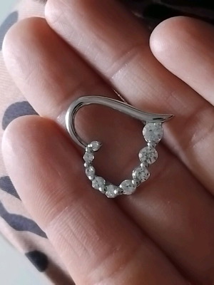 Silver heart charm for necklace like new