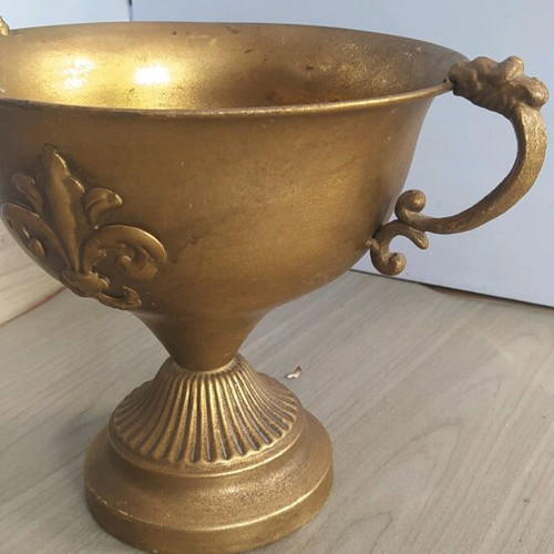 Metal cup painted gold like new