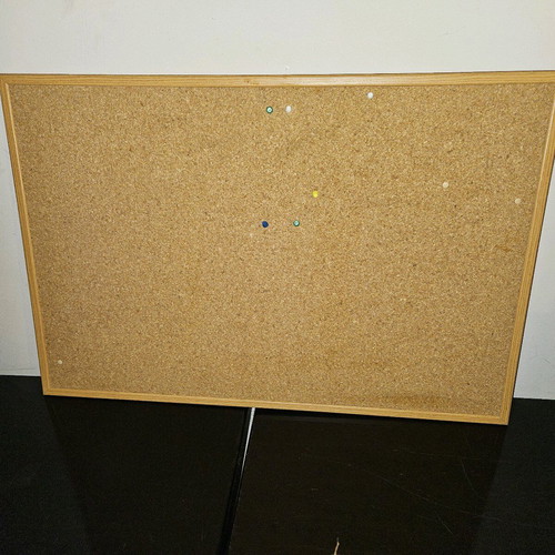 Notice board used 90 x 60 cm with wooden frame and cork