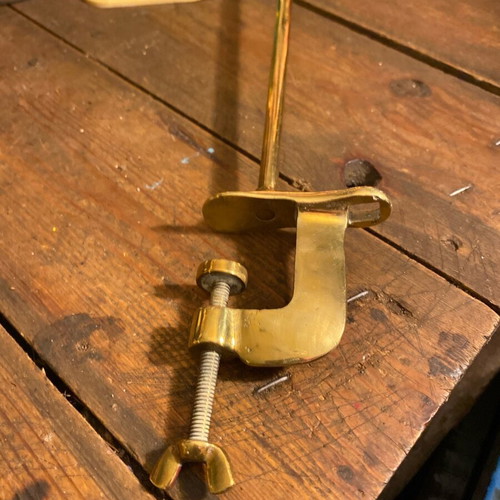 Bronze base with clamp used, height 45 cm