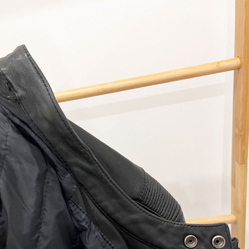 Motorcycle jacket made of calf leather used, size S, black